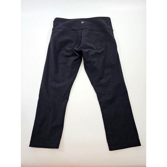 ALK Women's 6 Lululemon Black Low Rise Cropped length Ankle Leggings Pants Capri - Picture 2 of 4